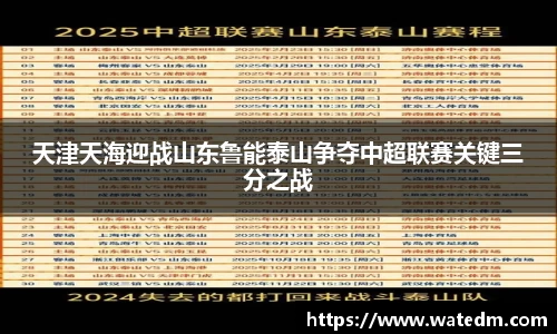 天津天海迎战山东鲁能泰山争夺中超联赛关键三分之战